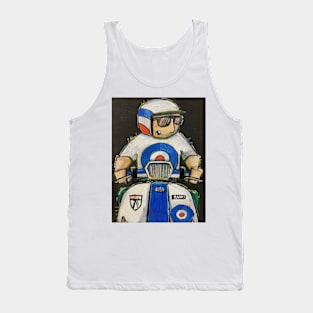 Retro Scooter, Classic Scooter, Scooterist, Scootering, Scooter Rider, Mod Art Tank Top